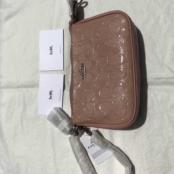 COACH Blush Logo Wristlet with Chain, Purse Clutch - Picture 7 of 8